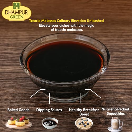 Image of Dhampure Speciality Treacle Cane Sugar Syrup 2 x 800ml (1600ml) | Unsulphured Cane Molasses | Rich Treacle Flavour | Baking & Cooking | No Artificial Colours | No Preservatives