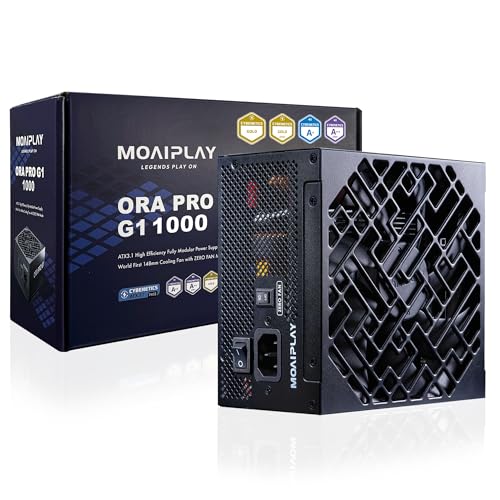 Image of ORA PRO G1 1000W Gold PSU ATX 3.1, Fully Modular, Quiet, Black | ATX 3.1, PCIe 5.1 12V-2x6 Cable, Cybenetics Gold Certified, 148mm Quiet Fan, Gaming PC Desktop