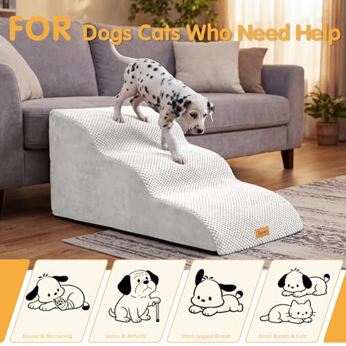 Image of Topmart High Density Extended Foam Dog Ramp&Steps 3 Tiers,15.7 inch High