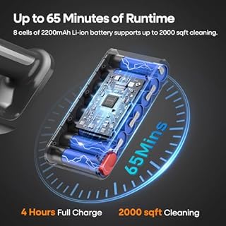 ElecKeys Cordless Vacuum Cleaner, 600W 50000Pa Powerful Vacuum Cleaner, Lightweight Cordless Vacuums with 70Mins Runtime, Anti-Tangle Stick Vacuum Cleaner for Hardwood Floor, Carpet, Pet Hair