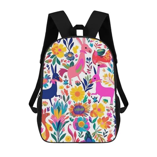 Mochila casual de animales otomí mexicanos, impermeable, ligera, para viajes, para laptop para hombres y mujeres, Style-27, 17inch