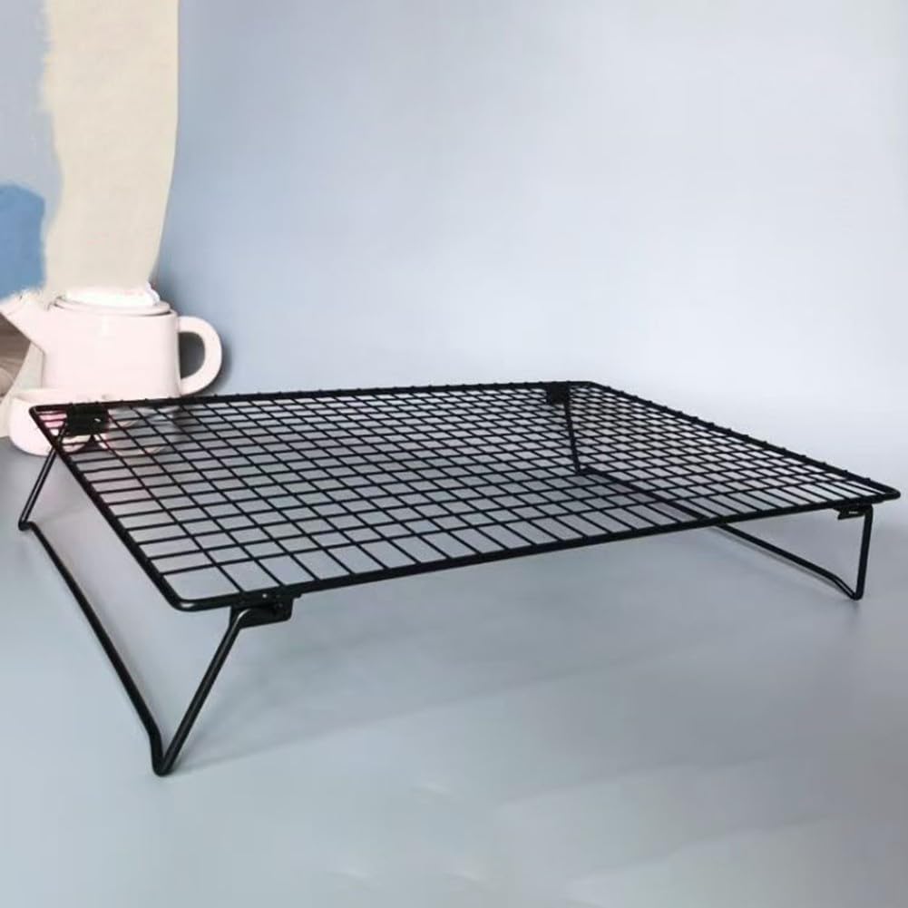 2 rejillas plegables de acero inoxidable para hornear pan y asar carne, limpio, para negro, 34 x 243 x 54 cm