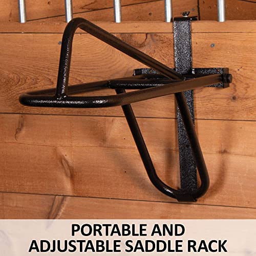 EASY-UP Portable Fold Down Saddle Rack | Portable & Adjustable | Accommodates English & Western Saddles | Collapsible Design | Durable Construction | 5-Year Warranty