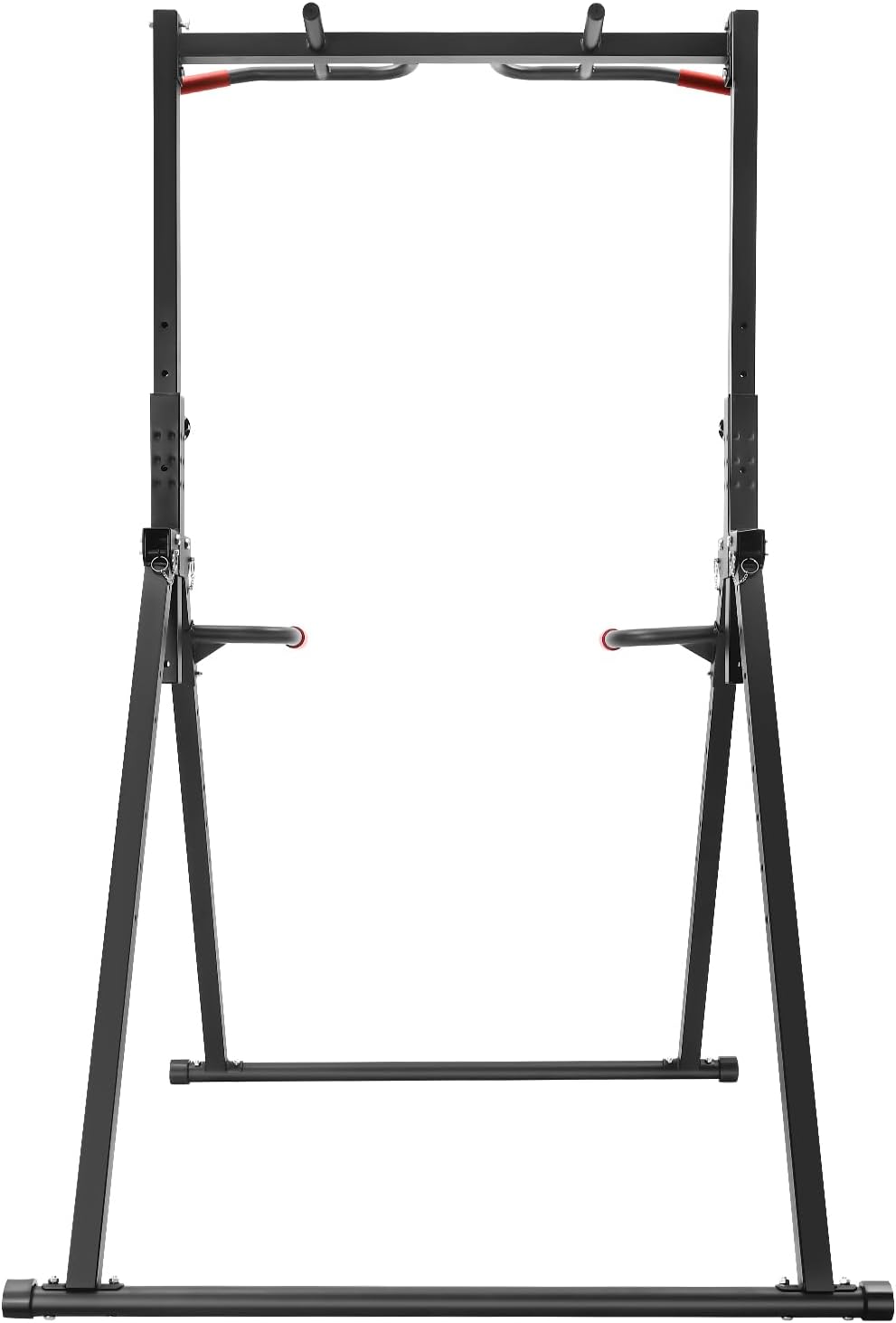 Foldable Power Tower Pull Up Bar and Dip Station Height Adjustable Pull Up Bar Strength Training Fitness Workout Equipment Free Standing Power Tower Rack for Home Gym