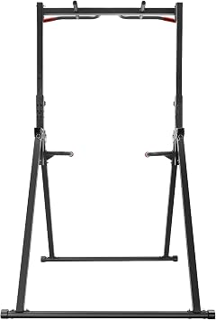 Foldable Pull Up Bar, Height Adjustable Multi-Function Tower Foldable Pull Up Bar Station, Home Gym Strength Training Equipment, Freestanding Tower Workout Dip Stand