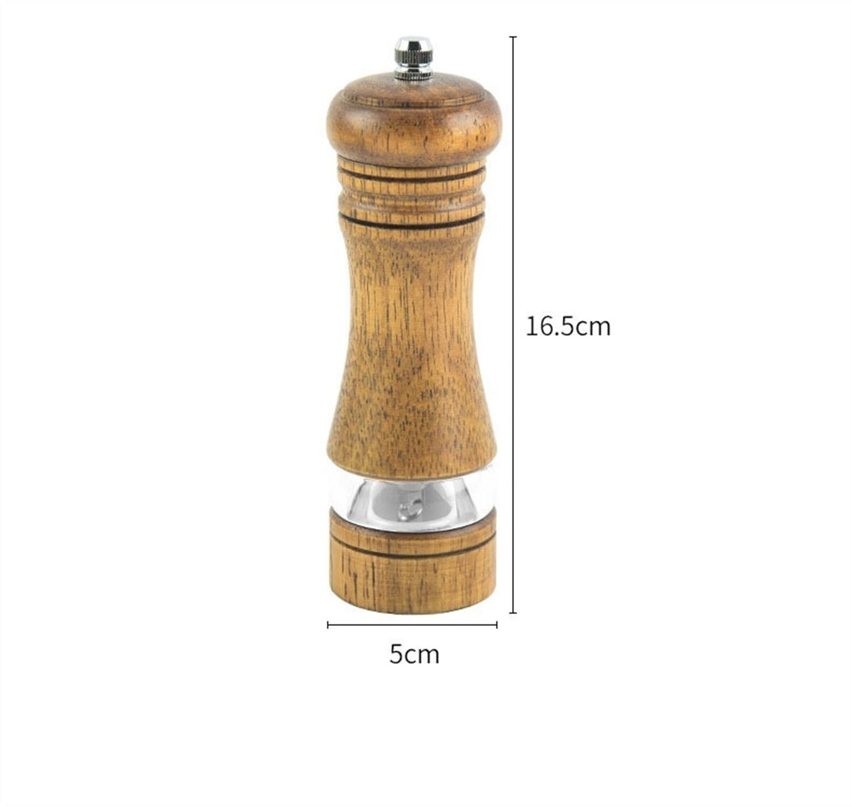 Młynek do pieprzu i soli, Zestaw młynka do soli i pieprzu z ceramicznym rdzeniem mielącym, ręcznym, akrylowym drewnianym, 15x4,5cm(A)