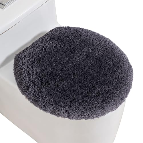 Image of Microfiber Toilet Lid Cover, 17.5 inchx15 inch Fits Round Oblong and Elongated