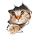 Süß 3D Katze/Hund Wandaufkleber Kinderzimmer Schlafzimmer Wandtattoo WC Deckel Wasserfest Aufkleber Badezimmer Wandsticker Kühlschrank DIY Sticker (3D Katze)