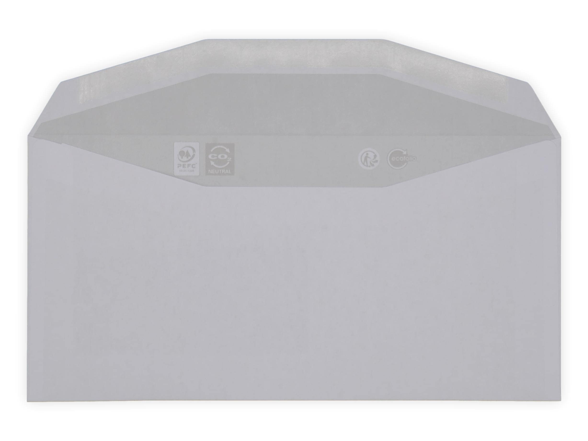 Image secondaire de lot de 500 Petites Enveloppes Courrier DL avec fenêtre 45 x 100 - papier velin blanc 80g/m² format 110 x 220 mm une enveloppe bl