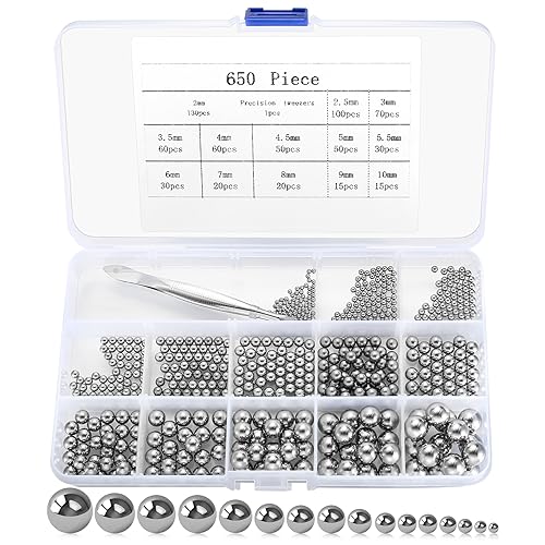 Kugellager Kugeln, 650 Stk Stahlkugeln, Edelstahl Metallkugeln, Fahrrad...