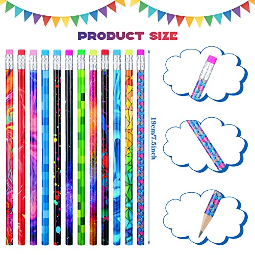 Chinco CHINCO-ERASERS-98 Wooden Pencil With Eraser Assortment Colorful Pencils For Kids Writing Fun Assorted Pencils Novelty Kids Pencils Fun School Supplies For Classroom, Student Reward thumb #1