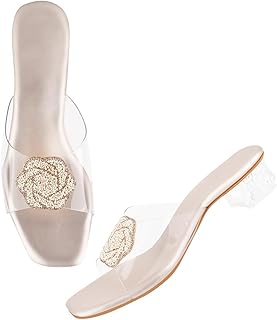 Women's Breezy Cove Heeled Block Heel |Fashion Jutti Sandal | Emboidery with Stone Design Perfect for Casual/Outdoor/Party - 68% OFF Deal at ₹499 on Amazon | Valzo