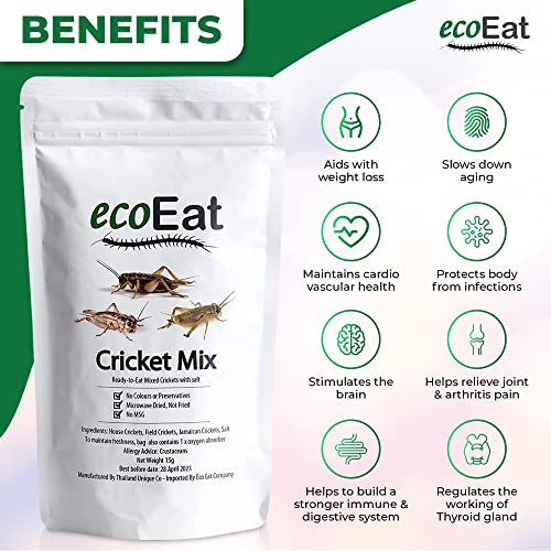 ecoEat Edible Insects Mixed Crickets 15g Bag - Edible Snack Gift - Image 4