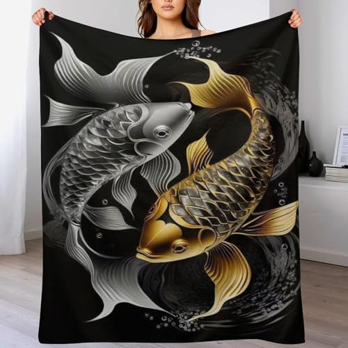Couverture douce flannel poisson : la solution anti-frissons compacte pour lit et voyage - 2