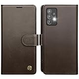 AIMOYU for Samsung Galaxy A52s 5G/A52 Case, Flip Wallet Leather Phone Case with [4 Card Slots] [Kickstand] [RFID Blocking] Magnetic Protective Shockproof Case for Samsung A52 Phone Case - Brown - Image 1