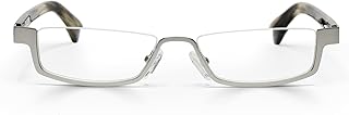eyebobs Peek Performer Unisex Premium Readers, Matte Silver Front with Horn Temples, 1.75 Magnification