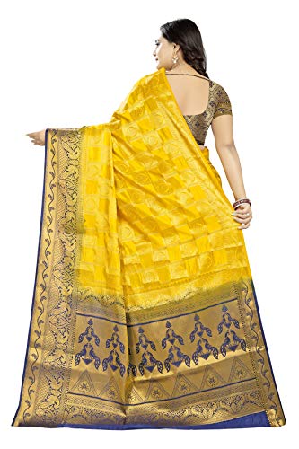 Image of Women's Banarasi Silk With Jacquard Print Saree With Blouse