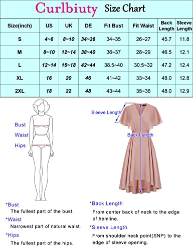 Curlbiuty A Line Dresses For Women Bridesmaid Dresses V Neck Chiffon Cocktail Dresses, White Xxl #TOP4