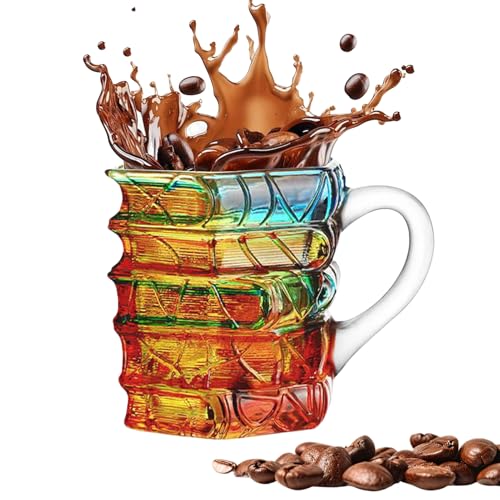 Vetro resistente al calore: la tazza da caffè è realizzata in robusto vetro resistente al calore, garantendo un uso sicuro e robusto mantenendo un'elevata trasparenza per un aspetto elegante, rendendola ideale per il caffè o il tè quotidiano a casa o al lavoro