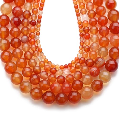 Zenkeeper 108Pcs Natural Jade Orange Agate Spacer Loose Beads Bulk with Holes Handcrafted for DIY Bracelets Jewelry Making Crafts Supplies