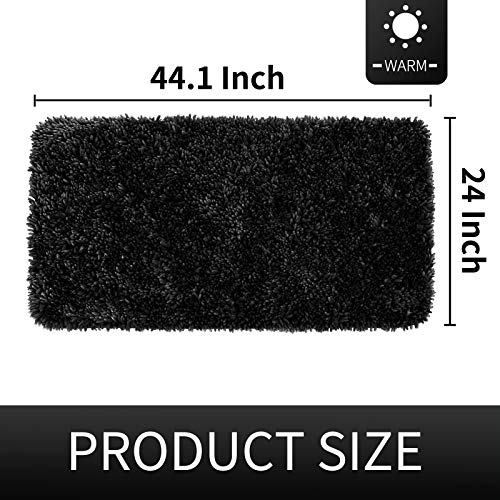 Yimobra Luxury Chenille Bathroom Rug Mat, Extra Soft And Absorbent Shaggy Bath Rugs Non Slip, Machine Wash And Dry, Plush Carpet, Runner Mats For Tub, Shower, And Bath Room, 44.1 X 24 Inches, Black #TOP7