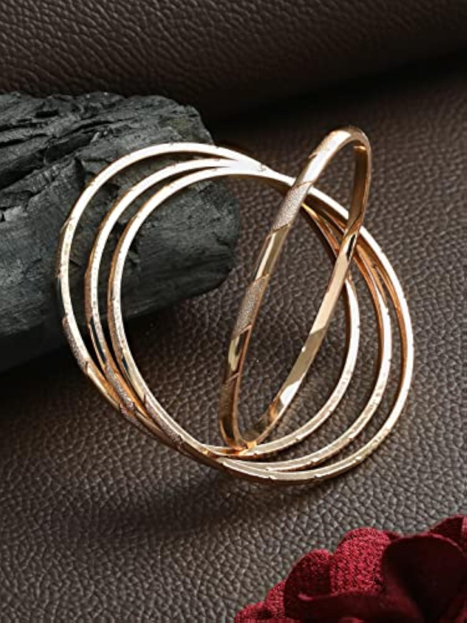 Women's Brass Plated Traditional Bangles Set of 4