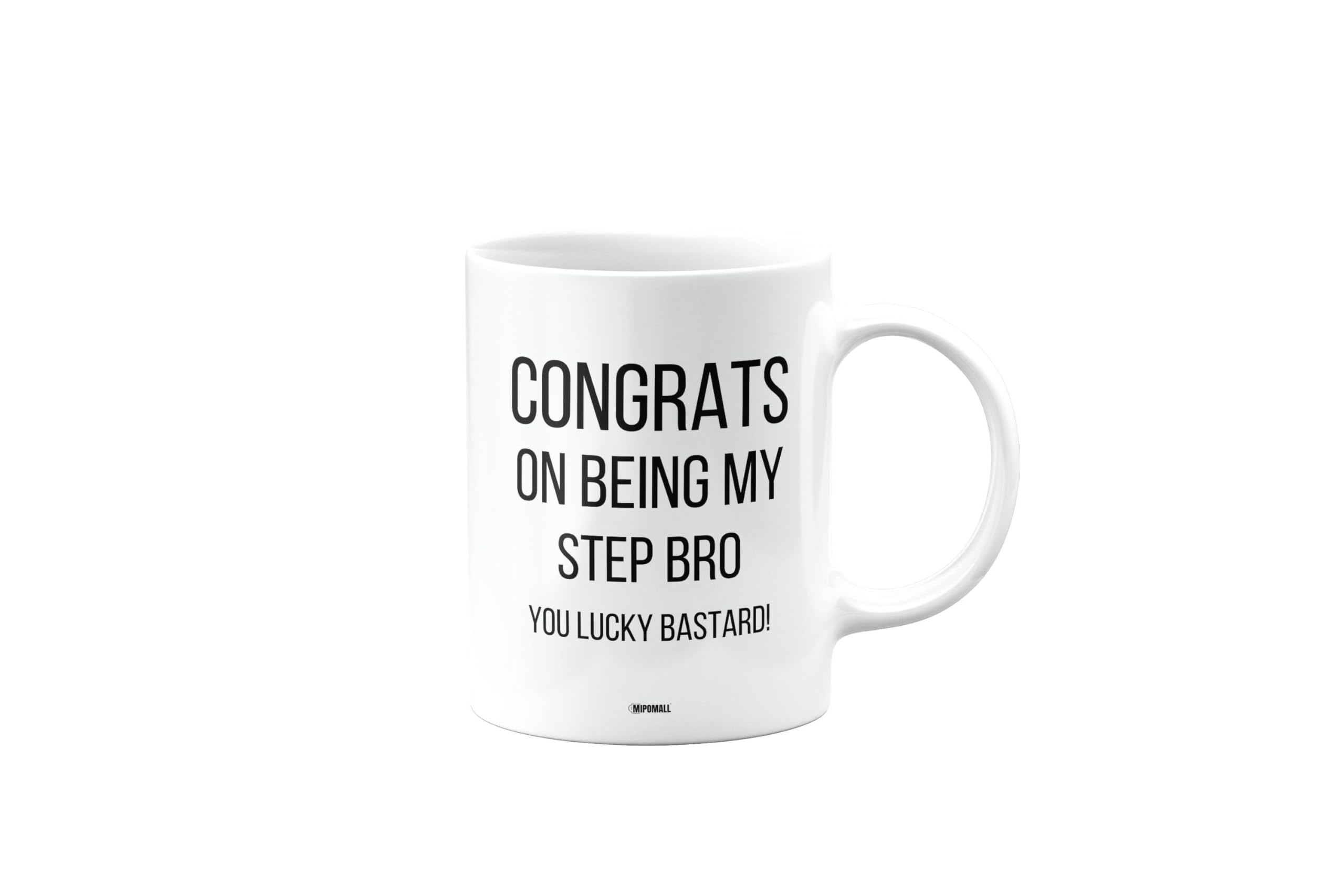 Funny Mug Present for Step Bro, Congrats on Being My Step Bro You Lucky bstard, Funny Birthday Gift, Presents for Christmas, mm-CA_187_117