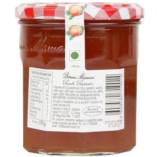 Image of Bonne Maman Peach Preserve Marmalade Fruit Jam, 13 oz ℮ 370 g