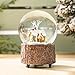 Glass Snow Globe Polystone Musical Water Globe with Christmas House