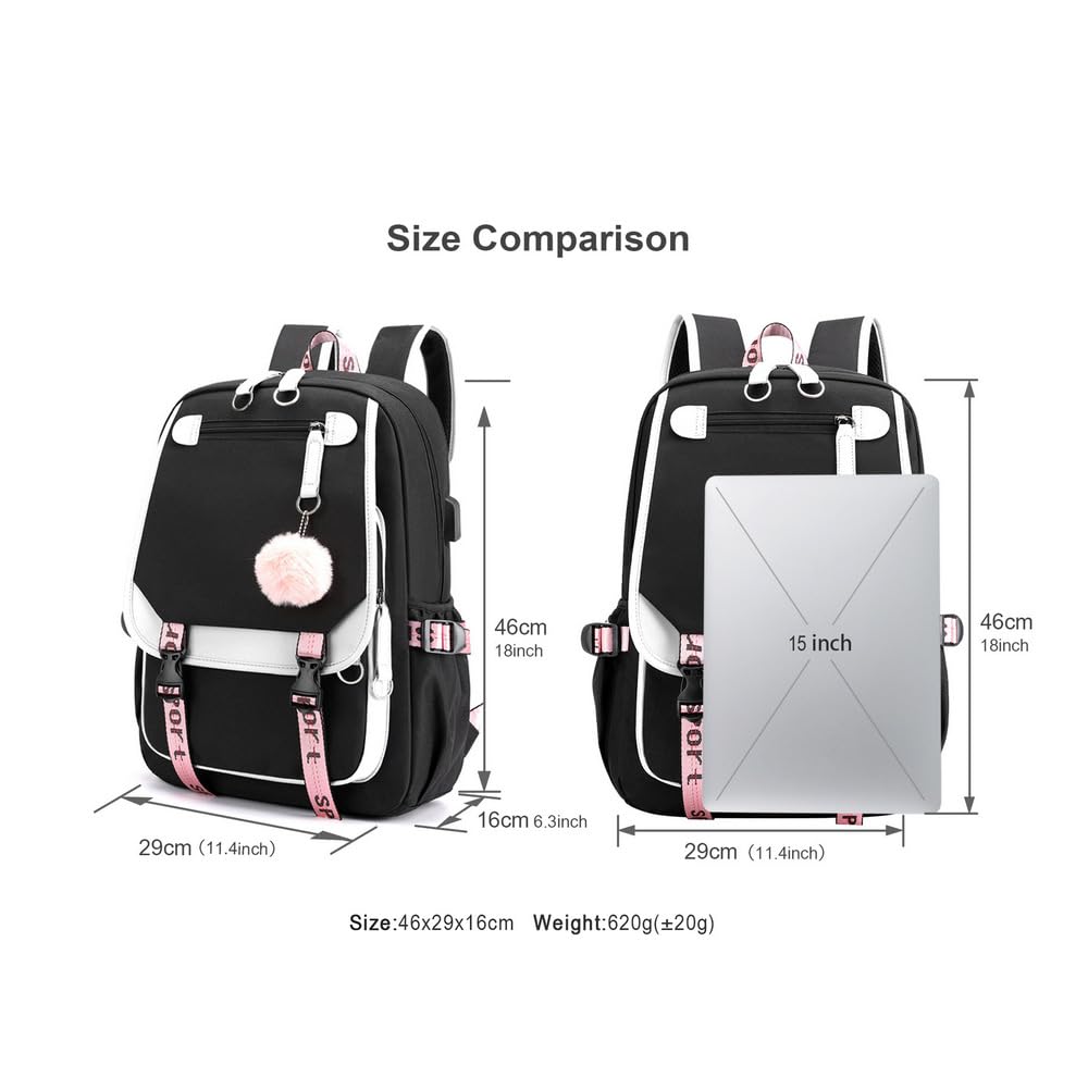 Búho ligero Hedwig Rucksack Owl Book Bag Harry Magic School Bag Students Laptop Backpack con puerto de carga USB
