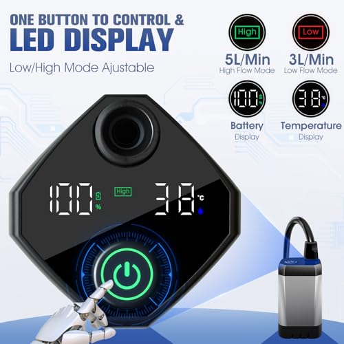Ducha portátil con calentador de 2000W y batería recargable de 6000mAh miniatura 3