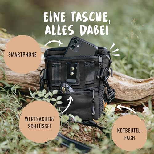 Rudelkönig Leckerlitasche Hund - Gassi Tasche mit Kotbeutelspender