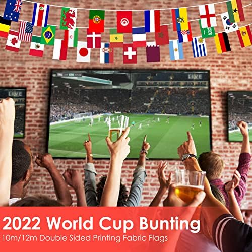 AhfuLife World String Flag Banner for World Cup Olympic Decorations, 32 Countries International Flags Banner Double Sided Polyester for International Party Decorations (5.51 x 8.26 In-1 Pack) - 3