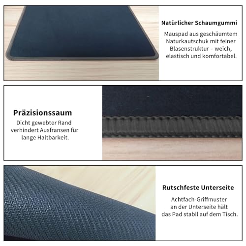 HAPPOW Großer Mauspad für Schreibtisch, Mousepad XXL Gaming, 700 x 300 mm Fluid Art Mauspad rutschfest Genähte Kanten, Präzise Steuerung, Waschbares Mausunterlage, Für PC Laptop Office