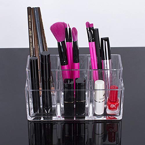 Guolich Organizador de Maquillaje Portaescobillas 6 Secciones Acrílico Cosméticos Estuche de Almacenamiento Soporte para Maquillaje, Hogar, Oficina, Baño - imagen 4