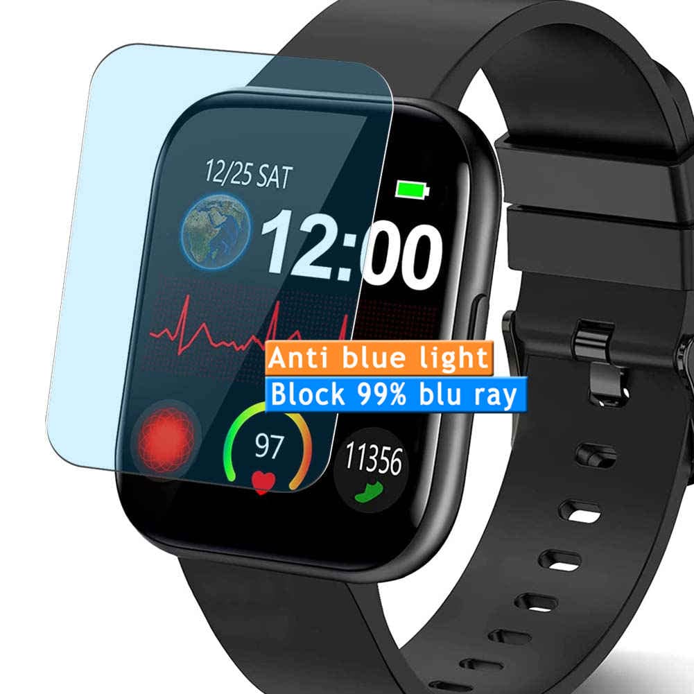 Vaxson 3-Pack Anti Blue Light Screen Protector, compatible with WOWTAC Choiknbo P25 1.69" Smart Watch smartwatch, TPU Guard Film Protectors Sticker [NOT Tempered Glass]