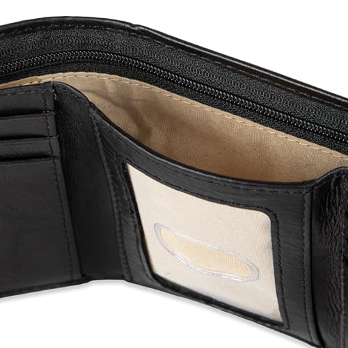 Dockers Men's Coated LeatherExtra Capacity Trifold Wallet, Rfid-blocking, Black, One Size - image 3