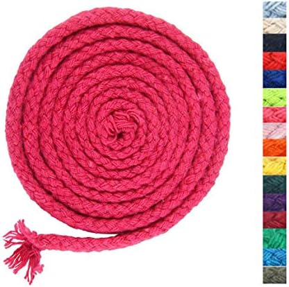5mm * 295ft Macrame Cord Natural Cotton Rope 8 Strand Braided Cotton String for Craft Knitting Thread for Wall Hanging and DIY Crafts(FU)