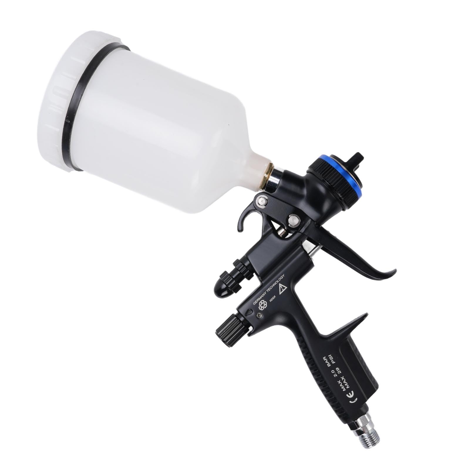 HEEPDD Pistolet do Malowania Samochodów HVLP 1000B, Pistolet do Natryskiwania Powietrza ze Stali Nierdzewnej ze Stopu Aluminium z dyszą 1,3 Mm Kubek 600 Ml Podkładu Samochodowego Malowanie ścian Mebli