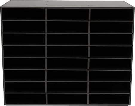 24 Slots Literature Organizer Desktop Document Mail Literature Classroom Mailbox Office Mailbox Organizer Wood Adjustable Literature Literature for Office Home School Classroom Keepers
