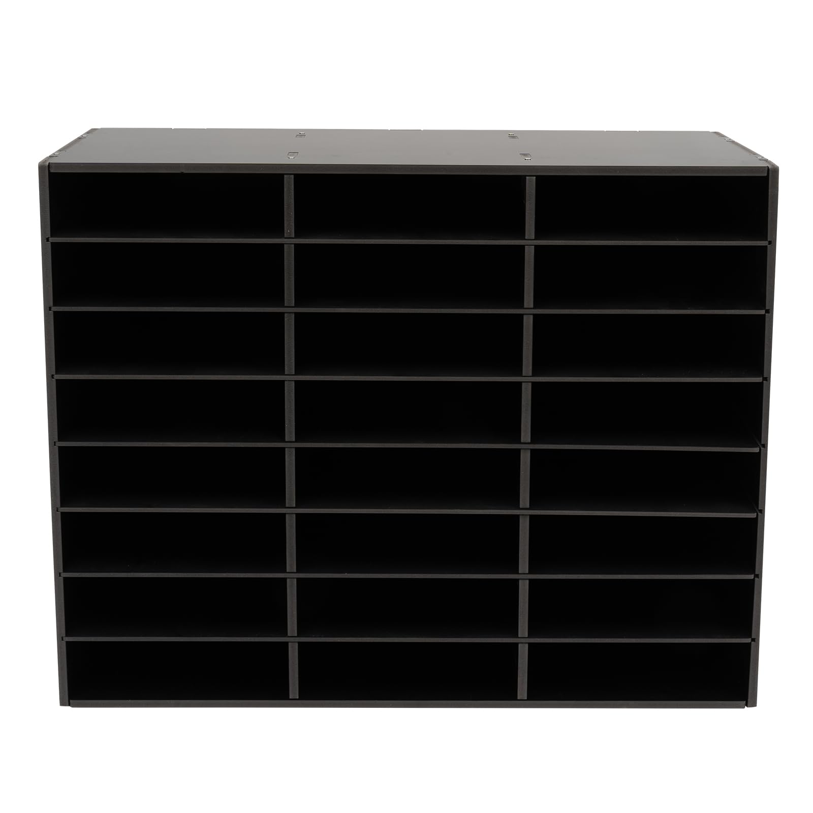 24/36 Compartment Literature Organiser, Heavy Duty PVC File Sorter with Removable Dividers, 60-80kg Load Bearing Desktop Filing Tray for Office, Classroom, Home Document Storage (White, 24 slots)