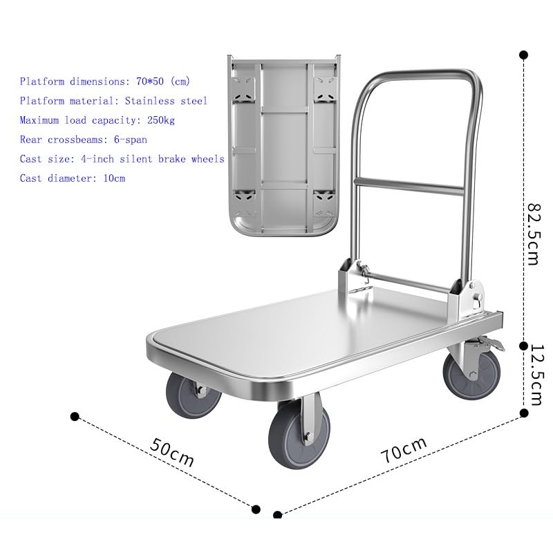 Carrito de Plataforma Plegable de Acero Inoxidable miniatura 2