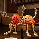 Arrowbash Set of 8 Bendable Pumpkin Arms and Legs Scary Outdoor Halloween Pumpkin Decor Spooky Vine Design Halloween Outdoor Decorations for Outside Porch Yard