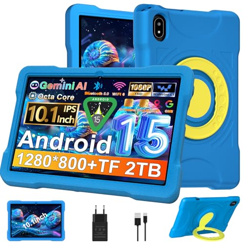 Android 15 Tablet 10 Pulgadas con 30GB RAM+TF 2TB, Gemini AI, Octa-Core 2.0Ghz/GMS, Widevine L1/5G...