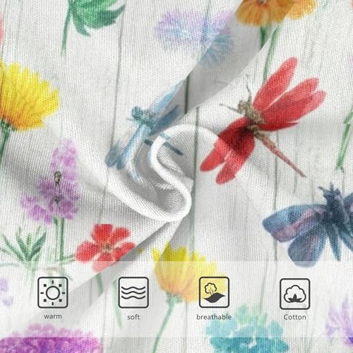 Vintage Wildflowers Dragonflies Panties Little Girl Girls Underwear Toddlers Cotton Funny Underpants Briefs 2t3