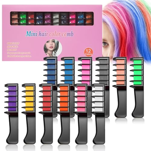 Haarkreide Kamm Set - Temporäre Haarfarbe Geschenke Für Mädchen - Sofortiges Haarfärbemittel, Auswaschbar, Sicher Und Schonend (12 Farben Set, 12 Stück) Haarkreide Kamm Set - Temporäre Haarfarbe Geschenke Für Mädchen - Sofortiges Haarfärbemittel, Auswaschbar, Sicher Und Schonend (12 Farben Set, 12 Stück)