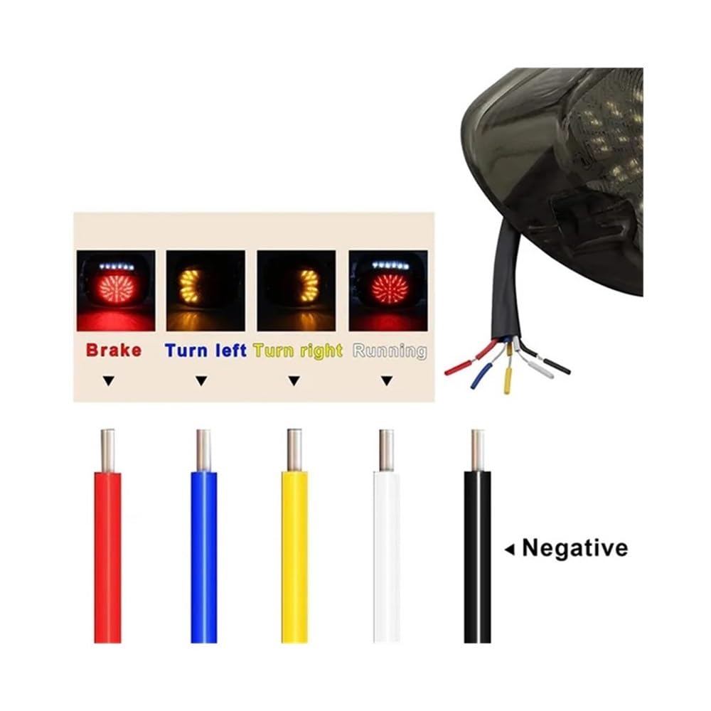SinSed Moto luce freno stop Lampada freno fanale posteriore a LED per moto 1pc con lente fumé per Har&ley