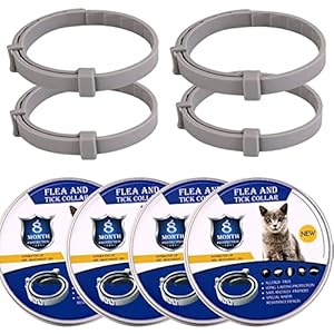 Pet Flea Collar Small Size Flea and Tick Prevention for Cats, 4 Pack Flea and Tick Collar for Cats, 38cm/15 inch, 8 Month Protection…