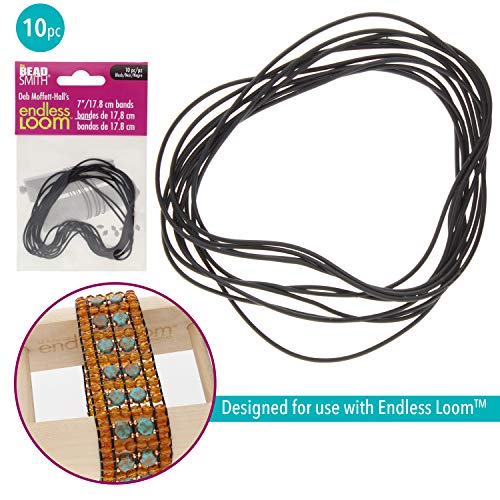 The Beadsmith Deb Moffett-Hall's Endless Loom Bands, 7 Inches Diameter, Pack of 10 Pieces, Black Color, Use with The Endless Loom - Image 2