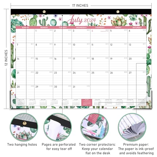 2026 Desk Calendar - Calendar from January 2026 - December 2026,12 Months Desk Pad Calendar, 14.8" x 11.4", Desk Pad, Large Ruled Blocks - Image 5